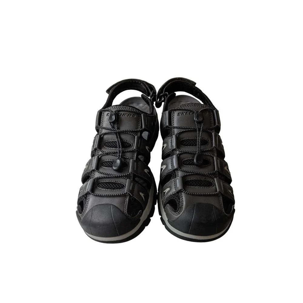 Skechers Mens Relaxed Fit Luxe Foam Fisherman Sandals Gray 204111 Size 11